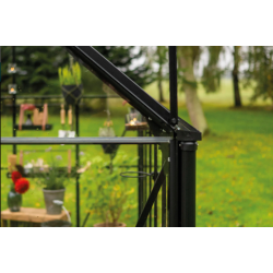 HALLS szklarnia ogrodowa ICON 6 (6,1 m2; 1,93 x 3,17 m) czarna, szkło hartowane + baza